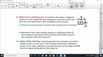 solving mark ups and mark downs hw video