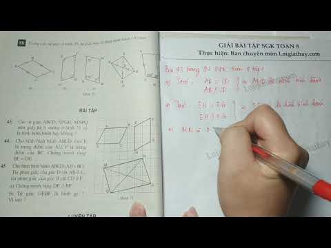 Video Giải bài 43 trang 92 SGK toán 8 tập 1 - youtube