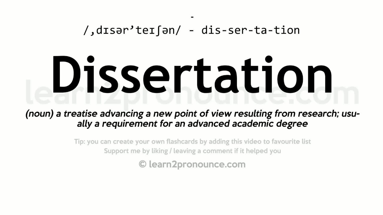 spelling and meaning of dissertation