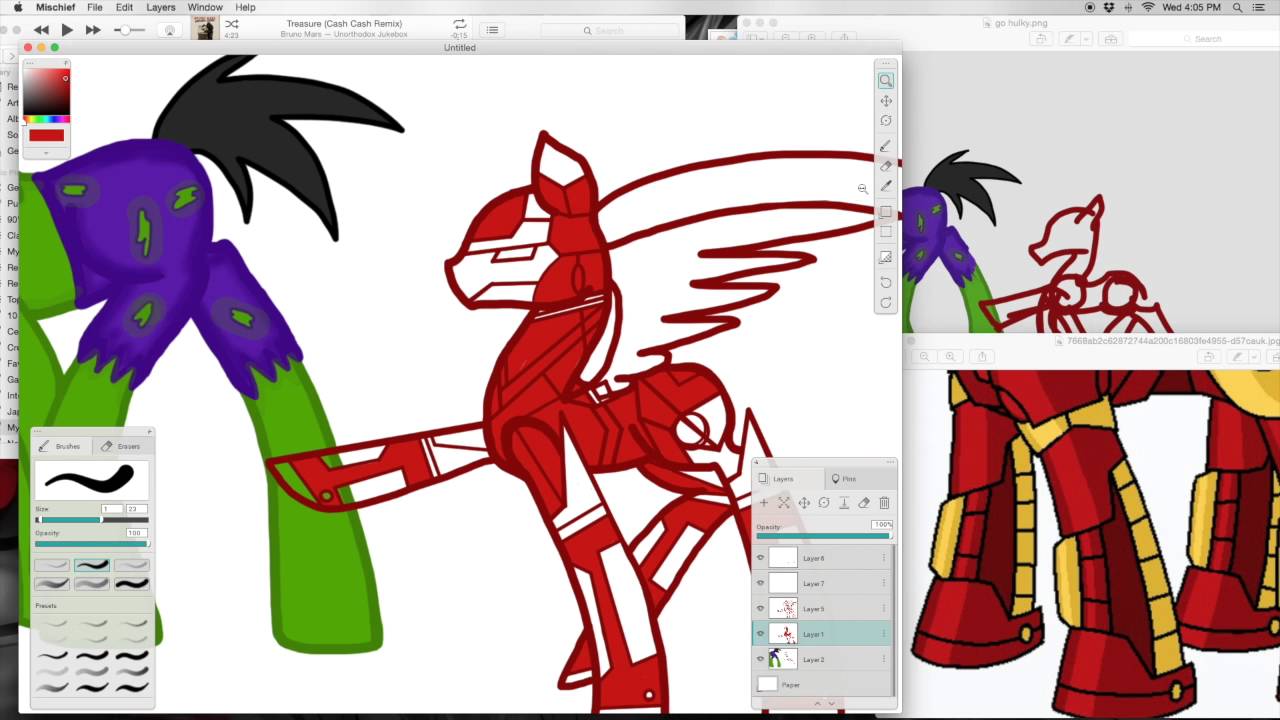 Making Captain America, Iron Man, The Hulk and Wasp as Ponies Speedpaint (Request)
