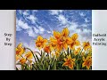 Daffodils Landscape STEP by STEP Acrylic Painting (ColorByFeliks)