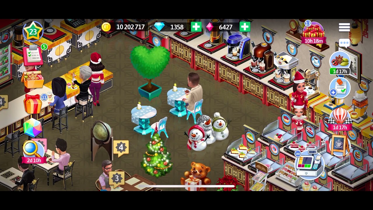 My Cafe Game, level 23, John Bond’s warm cafe in winter holiday season, Royal 39 Cafe,18 December’21
