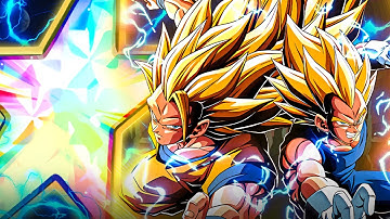 END OF Z!! 100% RAINBOW MAX LINKS LR SSJ3 GOKU AND SSJ2 VEGETA SHOWCASE (DBZ: Dokkan Battle)