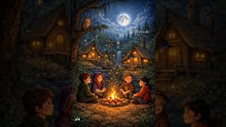 full moon night champing#giblimusic #cozy #gibliart