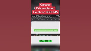 Calcular Existencia en Excel con BDSUMA #exisistencia #inventarios #excel #bdsuma #contabilidad