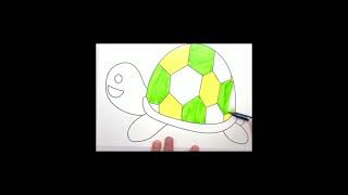 Cute!! Turtle Easy&free coloring pages for kids coloring video #Shorts