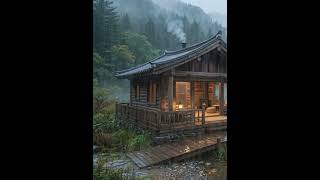 호숫가 오두막의 비 오는 밤 A Rainy Night at the Lake Cabin#RainSounds #HealingRain