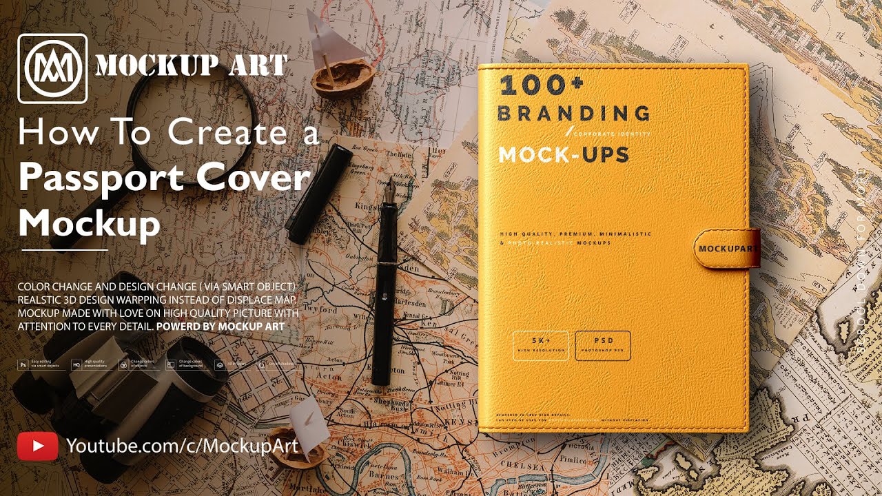 How to create a Passport Cover Mockup Mockup Tutorial YouTube