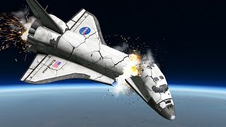 Space Shuttle Explosed In Pieces While Entering Space