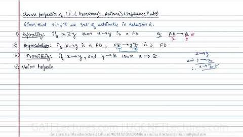 Database Management System 17 Closure Properties of Functional Dependencies Armstrong