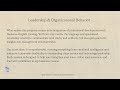 Leadership &amp; Organizational Behavior