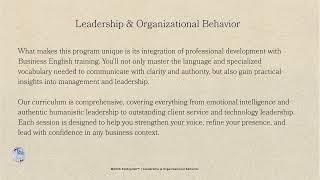 Leadership &amp; Organizational Behavior