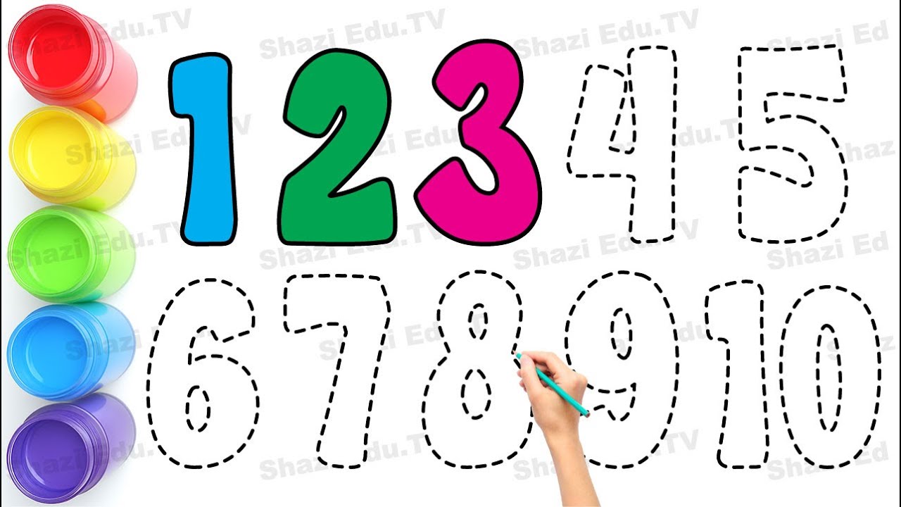 How to Draw Numbers 1 to 10 Easy Step by Step for Kids - YouTube