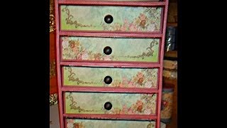 Repurpose/Recycle/Diy Organizer Made With Cardboard Tutorial/Chest of drawers Make an organizer by recycling used shipping boxes and cardboard. Use it to store your craft supplies, dolls, doll accessories,