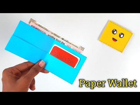 How to make cute paper wallet / Origami wallet / Origami craft with paper/ DIY mini paper wallet