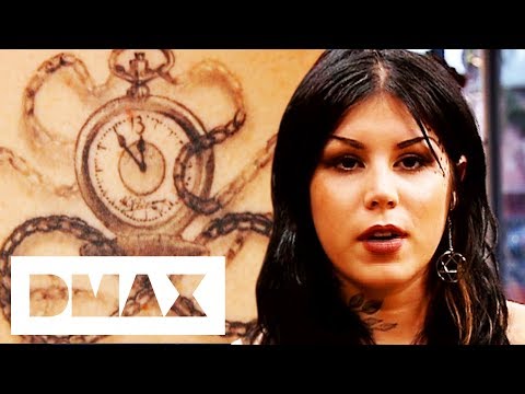 Kat Von D Adds Her Signature To 13 O'clock Back Tattoo | La Ink