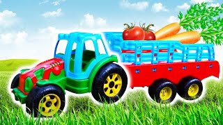 Toy tractors for kids &amp; baby toys. Learn vegetables for kids. Sand games &amp; learning videos for kids.