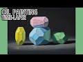 [油絵タイムラプス] 1時間50分で描くリアルな積み木のメイキング | Oil Painting Time Lapse