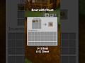 How to CRAFT BOAT WITH CHEST! 🪵 Wood Items Burst #13 #Minecraft #Shorts