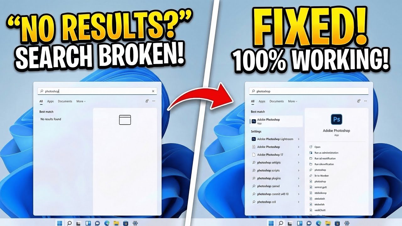 How to Fix Windows 11 Search Not Working (No Results Showing) - YouTube