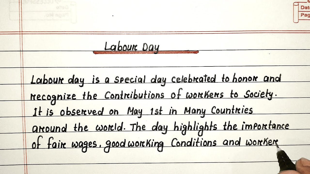 Essay on Labour Day | Handwritten English Essay | May Day Essay