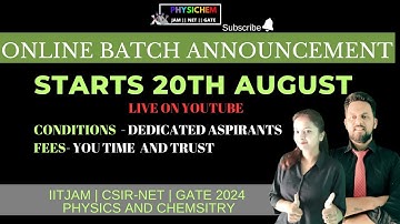 Physics & Chemistry Free Batch Details #iitjam #gate #csirnet