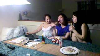 Asian drunk chick singing with dildo 3gp