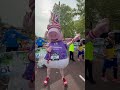 Daddy Pig crosses the finish line at the London Marathon