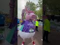 Daddy Pig crosses the finish line at the London Marathon