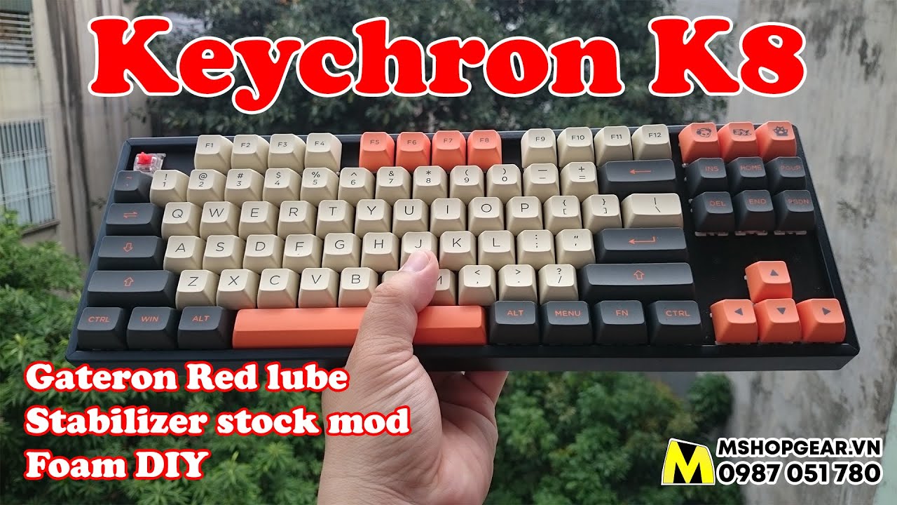 Keychron K8 hotswap Soundtest Gateron Red switch lube Foam DIY