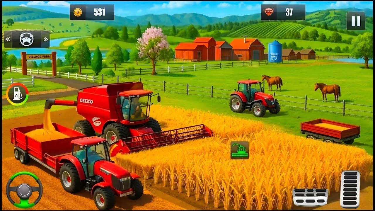 Modern Indian Tractor Farming Driving Simulator 3D Games | Tractor Farming Games | Farming Gameplay