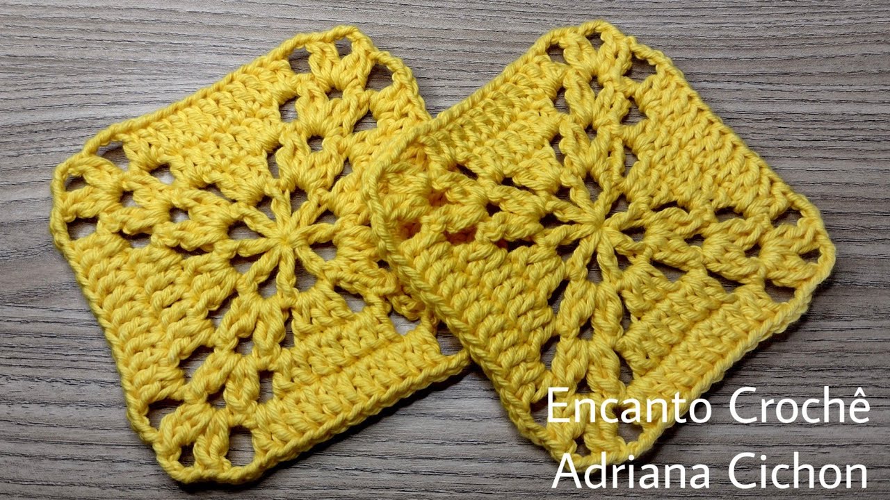 SQUARE DE CROCHÊ 🌻12x12 cm @AdrianaCichon