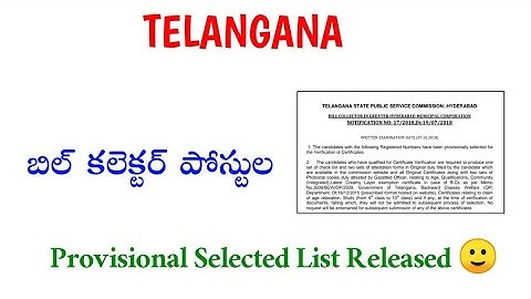 Bill Collector Posts Certificate Verification Provisional Selected List Released 🤗Don