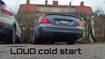 Mercedes E55 AMG Cold Start [Stock Vs. Muffler/Resonator delete w/ x-pipe]