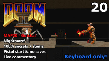 Doom II: MAP20 (Gotcha!) - Nightmare! 100% Secrets + Items - Keyboard Only