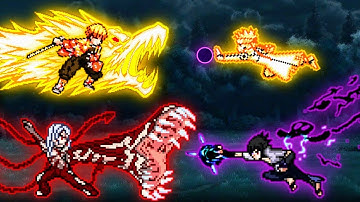 Zenitsu Chaos OP & Muzan OP VS Naruto OP (all form) & Sasuke Indra OP in Jump Force Mugen