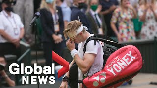 Emotional end to Canadian Denis Shapovalov's time at Wimbledon