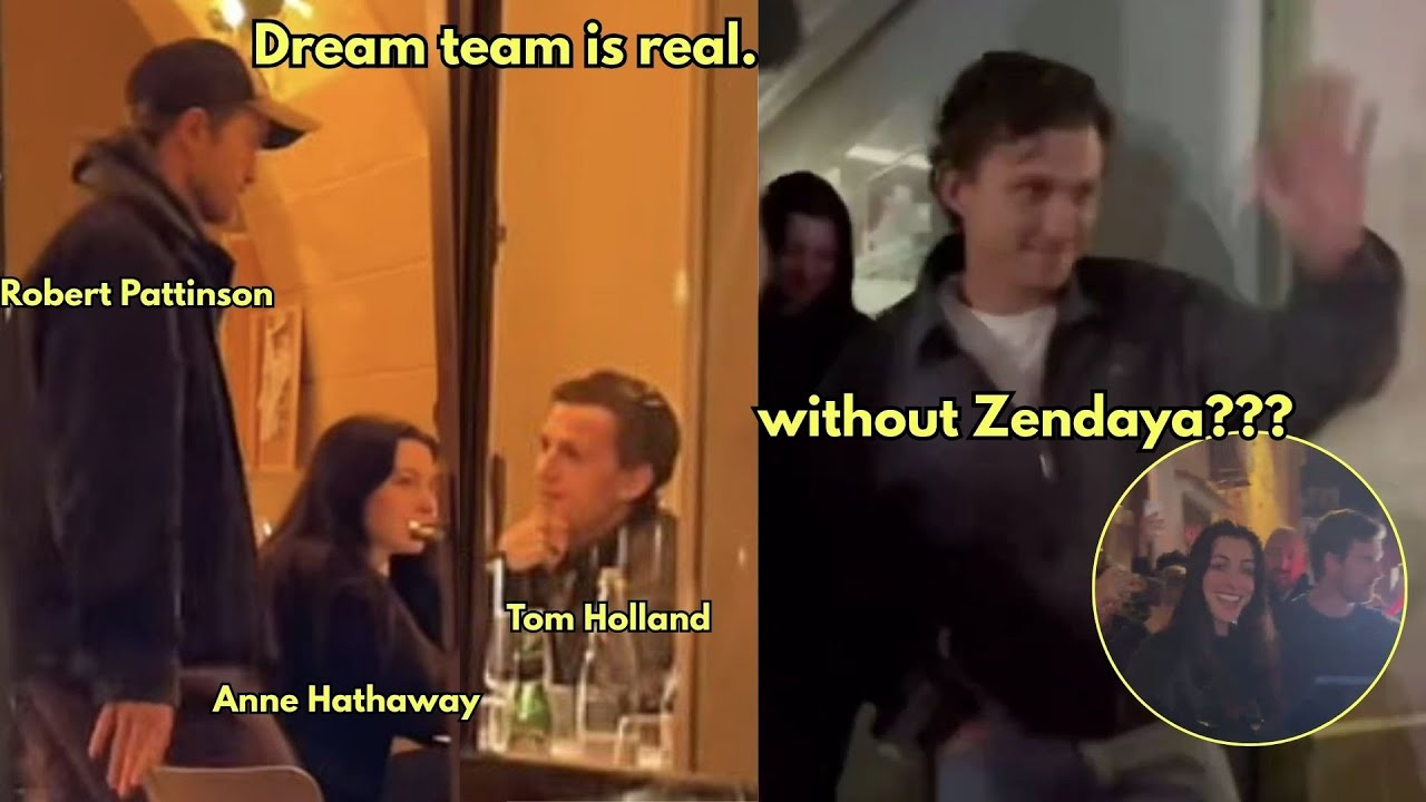 Robert Pattinson, Anne Hathaway and Tom Holland spotted dining in Favignana, Italy for Odyssey