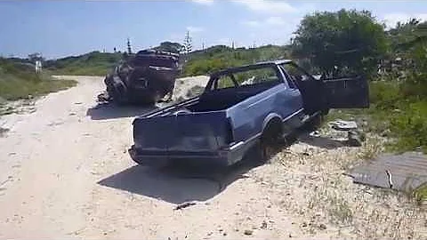 Wreck Ford Falcon XH ute and AU Fairmont