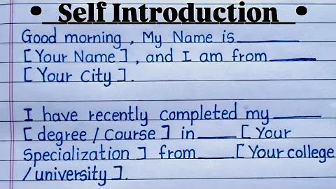 Self Introduction For Interview | How To Introduce Yourself In Interview | Self Introduction |