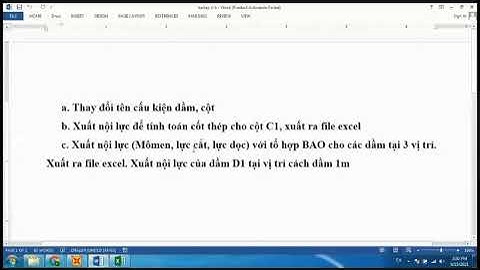 Hướng dẫn sử dụng SAP2000 xuất nội lực dầm cột để tính toan cốt thép