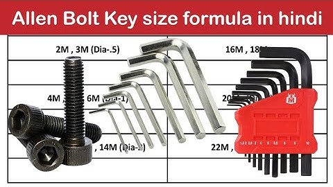 Allen bolt key size formula in hindi | Allen key | Allen key Calculation formula in hindi