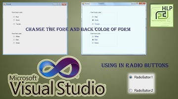 11-Vb.net #Radiobuttons used  | How to change the #fore and back# color of #Form | S Muhammad #Adnan