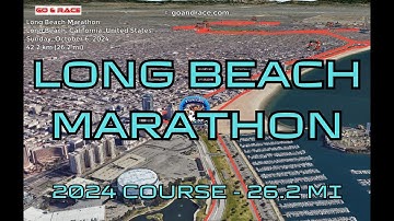 Long Beach Marathon (2024): fly over the marathon course! Video of the race path.