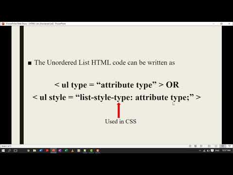 HTML-Unordered List Tag and Its Attributes |Part 6 - YouTube