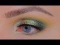 Green Eye Makeup Tutorial Peacock Feathers Palette | Micka Beauty Shop