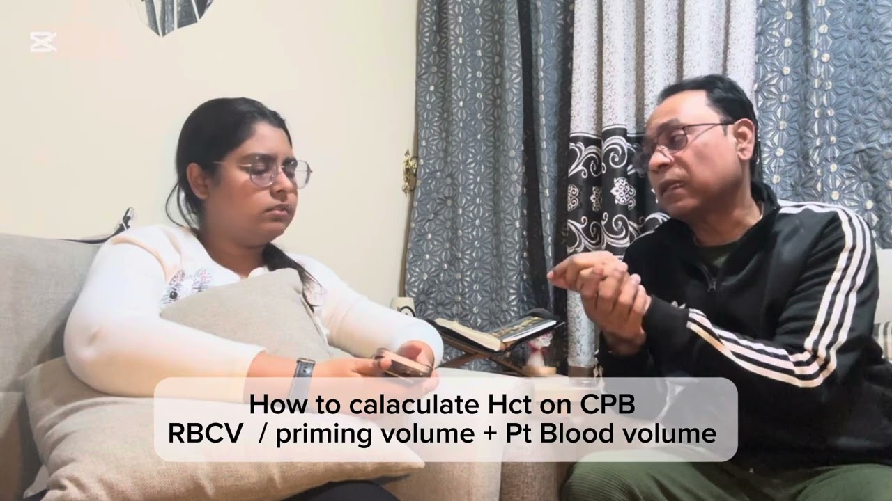 Formula to calculate Hct on Cardiopulmonary Bypass in Hindi / Urdu language