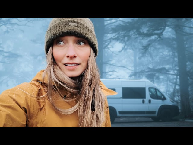 Rainy Day Van Camping Alone on the Coast (Washington)