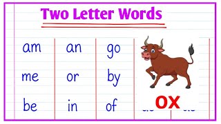 Two letter words writing practice | Handwriting practice on 4 line page | Phonics lesson
