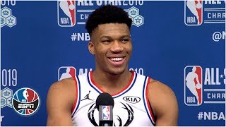 Giannis didn't think Steph Curry's all-oop bounce pass was meant for him to dunk | NBA All-Star 2019